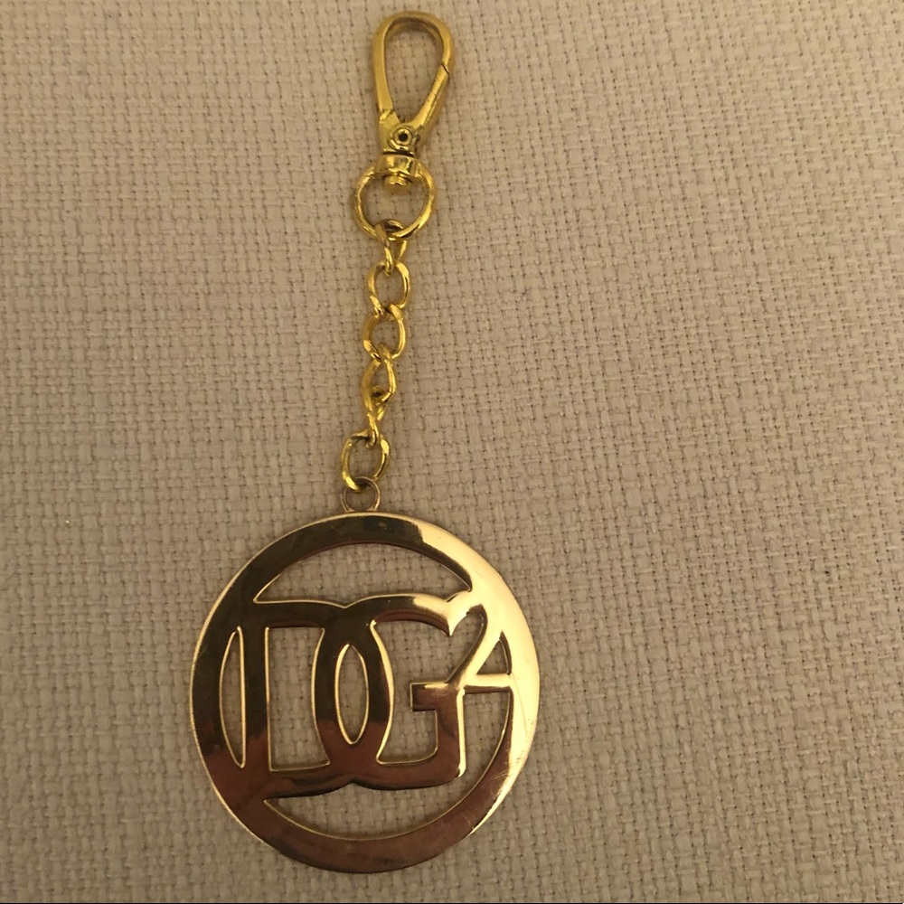 Large Gold initial key chain.
